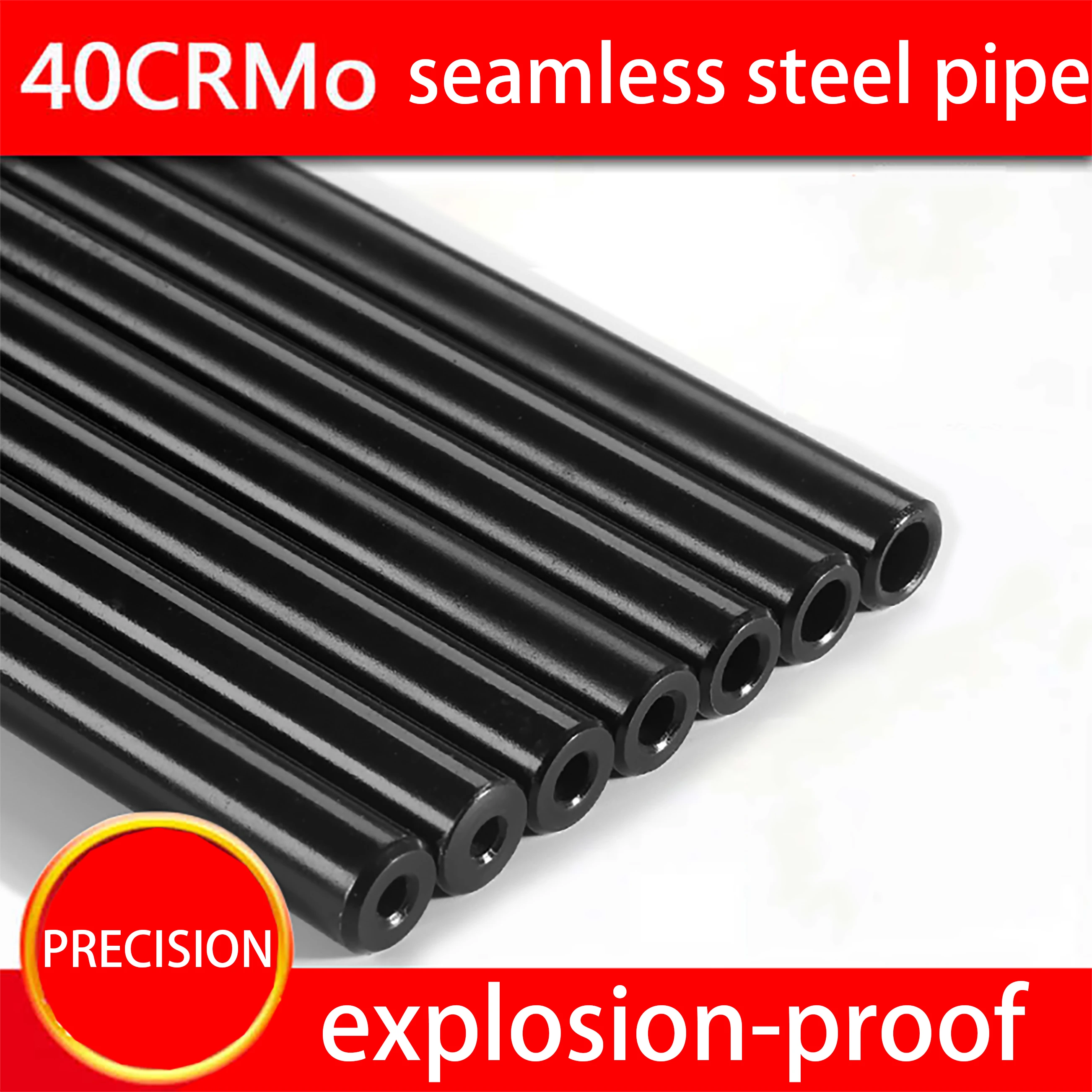 

14mm O/D Seamless Steel Pipe Explosion-proof Tool Part Tube Hydraulic Alloy Precision for Home DIYprint black