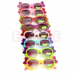 2018 Новое поступление горячей милые мальчики девочки детские солнцезащитные очки стекло ребенок очки лук очки УФ 400
