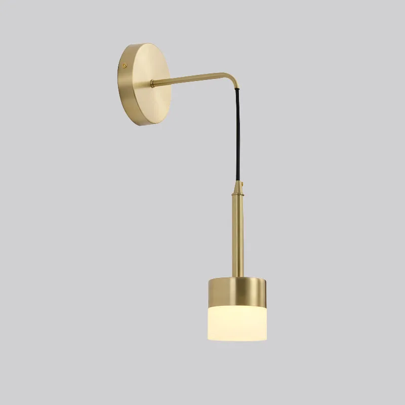

Nordic all-copper wall lamp post-modern light luxury living room study bedroom simple bedside wall pure copper wall lamp