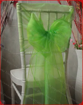 

NO.44 Green Color Organza Chair Hoods/Chair Caps/Chair Cover Sash For Wedding Event&Party&Home&Banquet Decoration Textile