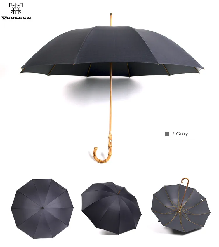 Черный Большой Зонт мужской Водонепроницаемый Guarda Chuva Для мужчин дождь большой сильный Ветрозащитный Винтаж зонт трость дождь Шестерни