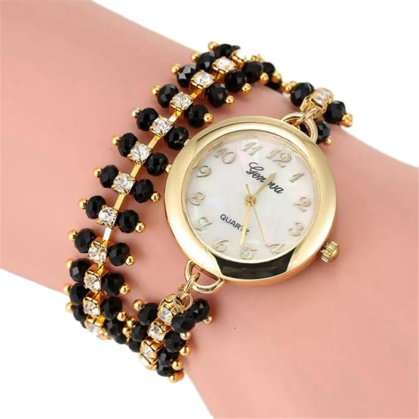 

2017 New Ladies Watches Women Rhinestone Bracelet Analog Quartz Wrist Watch Girl Gift relogio feminino #200717 Wholesale