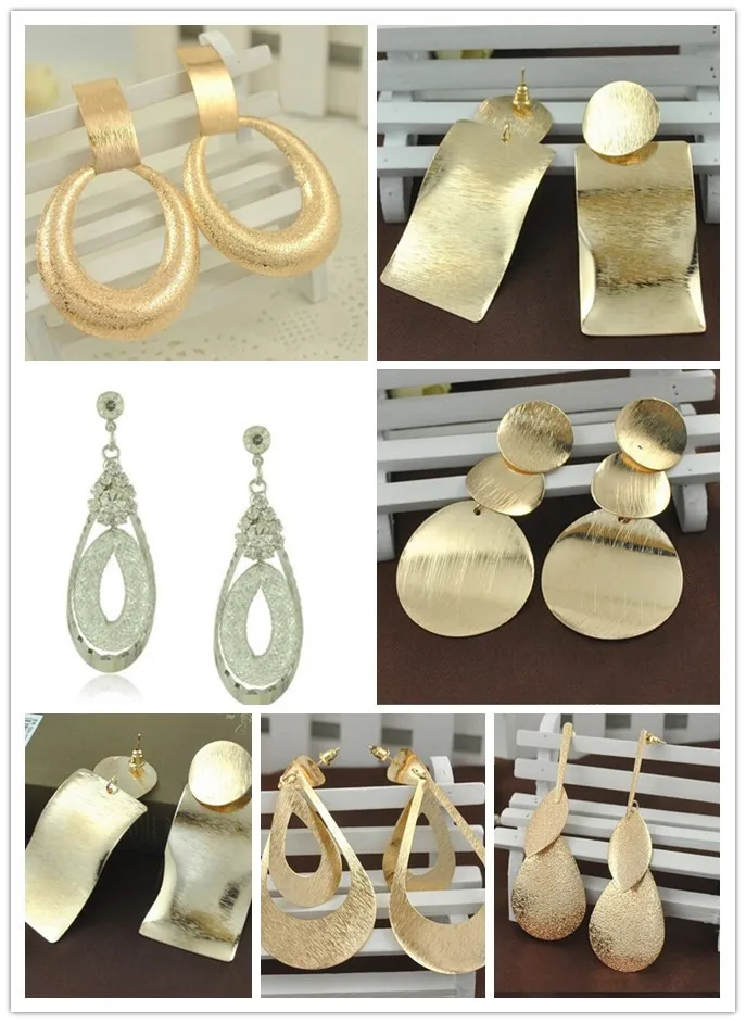 

Gold Earrings temperament simple irregular Gold Filled Drop Earrings For Women Free Shipping