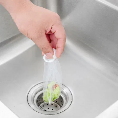 

100/set white bag Polyester material sink filter kitchen sink debris anti-blocking garbage net bag net leak