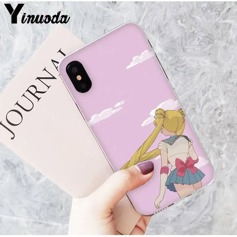 A7 Yinuoda розовый японский аниме Kawaii морская Луна милый чехол для телефона для iPhone 5 5Sx 6 7 7plus 8 8Plus X XS MAX XR 11 11pro 11promax - Цвет: A7