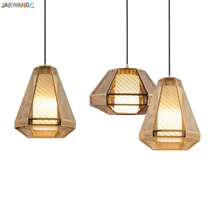 Nordic Modern Stainless Steel Golden Pendant Lights Glass Lusters Lamps