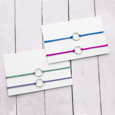 

Eternity circle bracelet silver plated simple circle positive string friendship favor Bracelet Fashion Jewelry