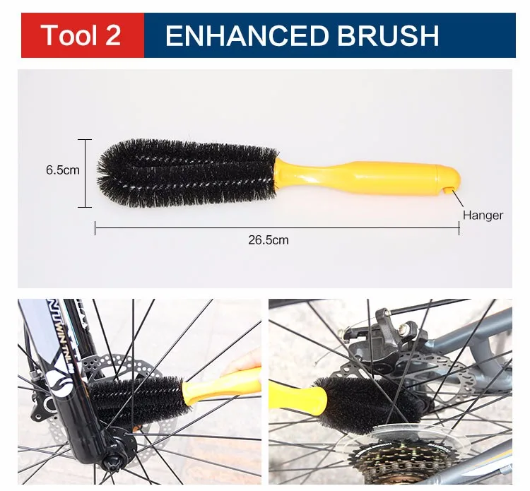 Набор инструментов для чистки велосипеда очиститель цепи для велосипеда щетки для шин перчатки для чистки велосипеда чистящие средства для велосипеда Наборы 6 в 1 чистящие наборы инструментов