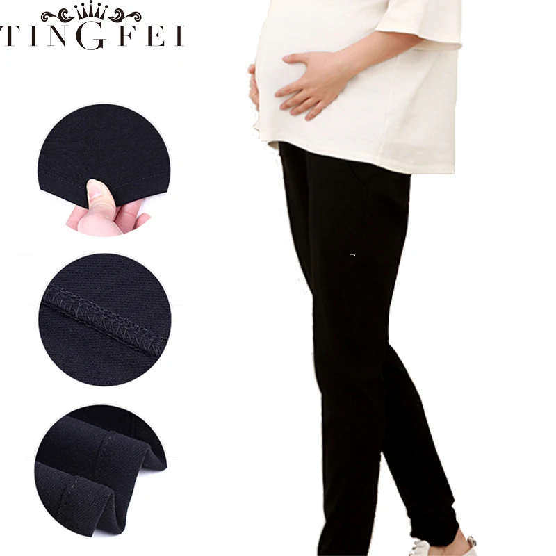 

TINGFEI Maternity Leggings for Pregnant Casual Fashion Maternity Pants All Match Thin Belly Support Spring Autumn Women Trousers