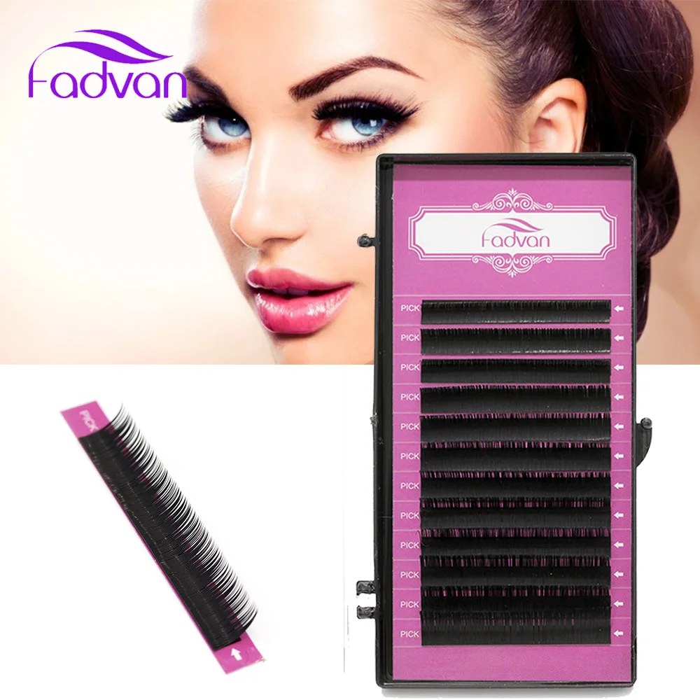 

Fadvan False Eyelash Extension J/B/C/D Curl Classical Individual Lash Faux Mink Eyelash Extension Supplies