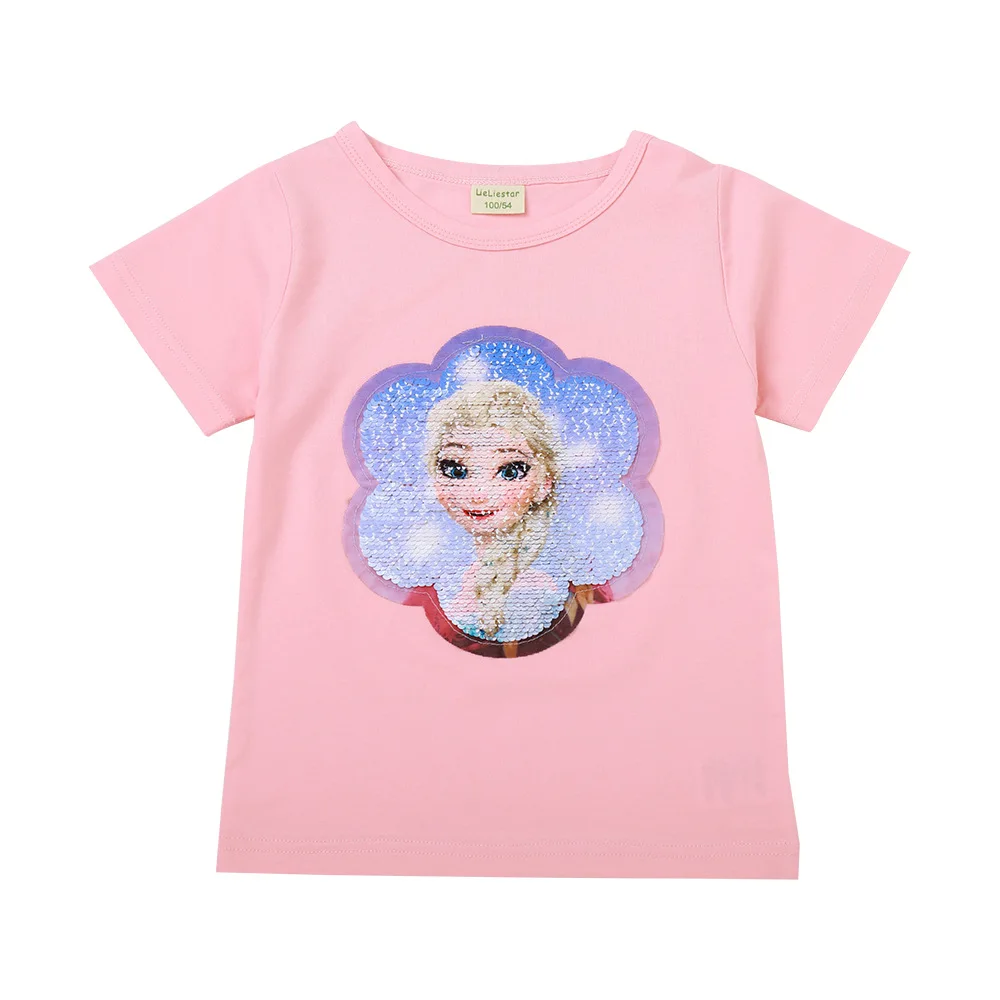 PCLOUD Frozen Childrens Solid Color Casual Long Sleeve T-Shirt