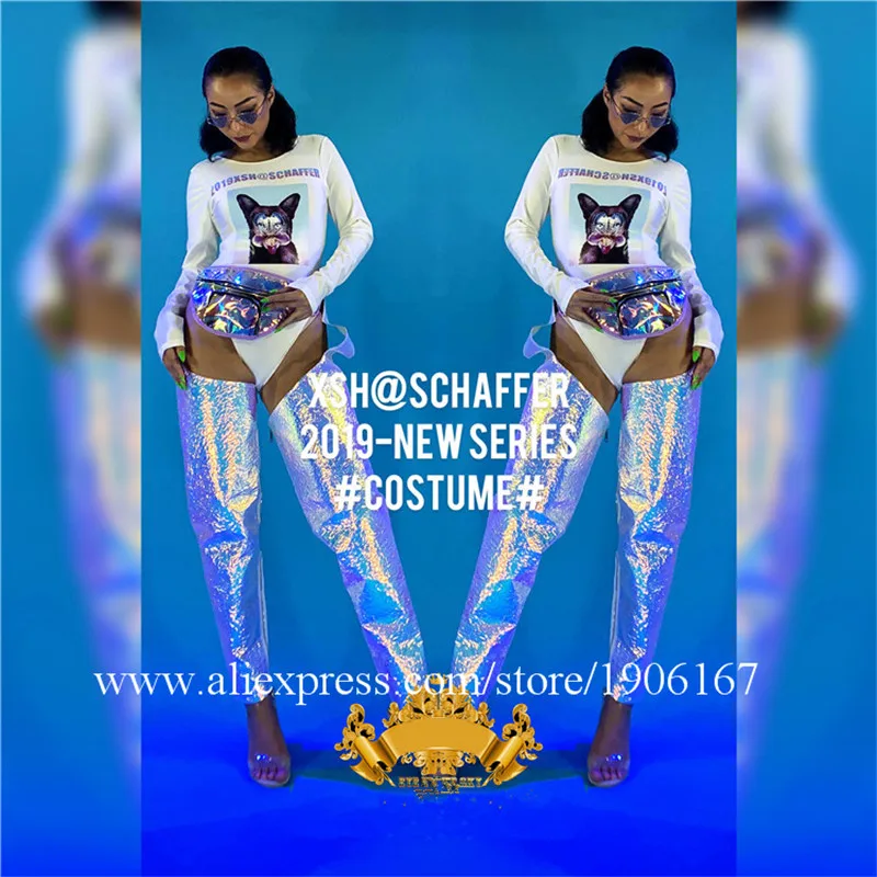 Nightclub GOGO female personality pattern costumes sexy colorful female party girl costumes2