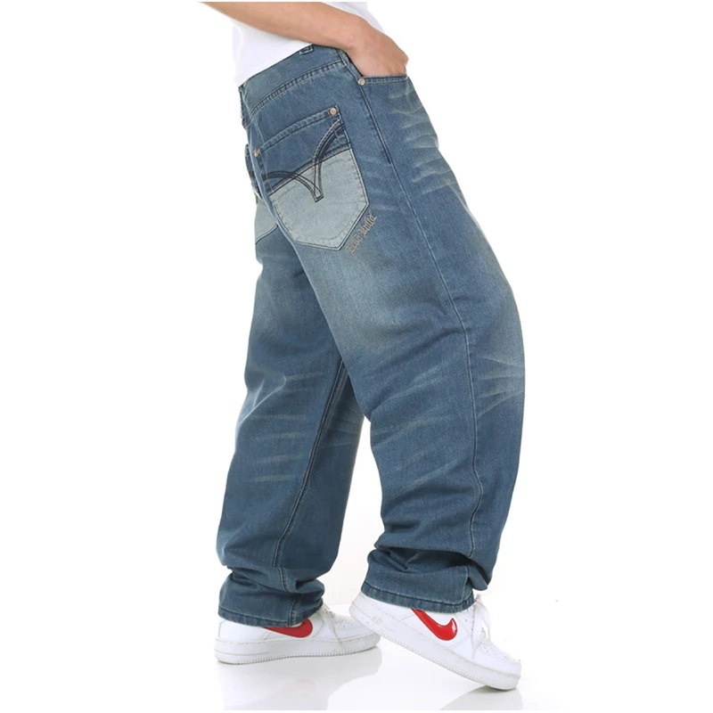 High Quality Male Hip Hop Baggy Jeans Harem Style Big Yards Jeans Hip Loose Straight Jeans Pants Casual Long Pants