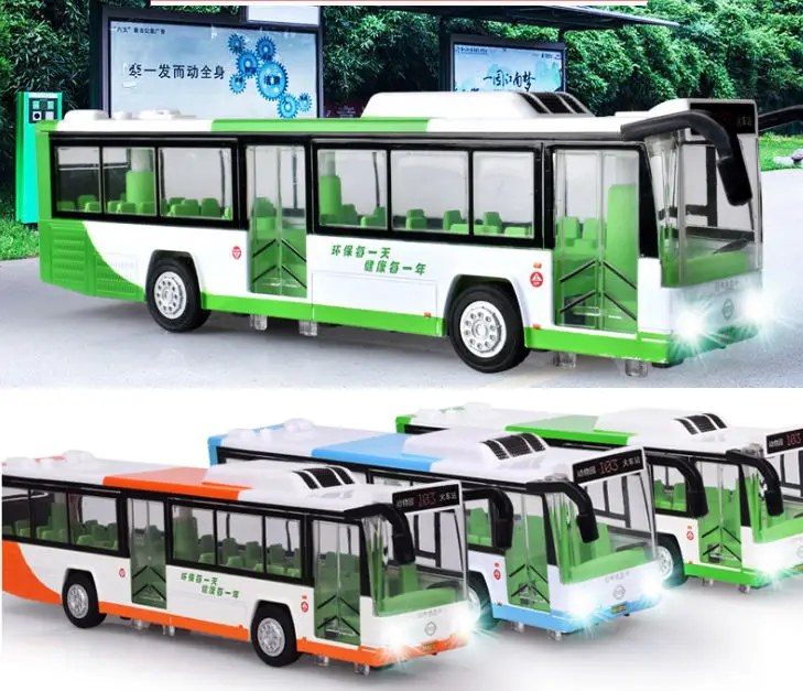 

High simulation diecast 1:50 scale city bus metal model alloy toys with light and musical for children gifts