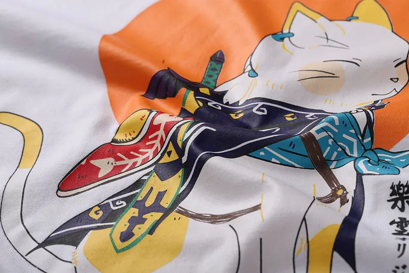 Japanese Samurai Cat Tshirts 5