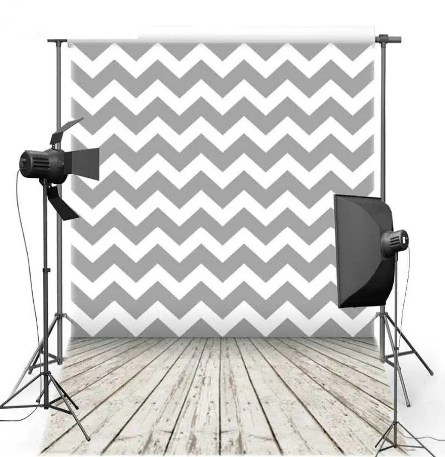 Us 15 0 Gray Grey White Striped Chevron Wood Floor Backgrounds Vinyl Cloth High Quality Computer Print Wedding Backdrops In Background From Consumer