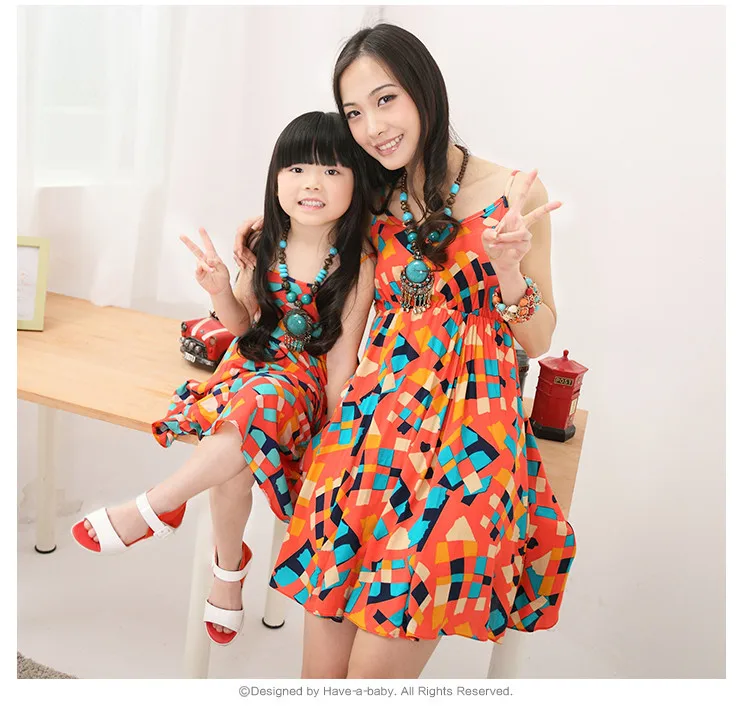 DB23584 mother and daughter dress-15