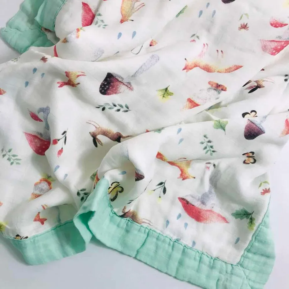 feather four layer bamboo baby muslin blanket Muslin Tree swaddle