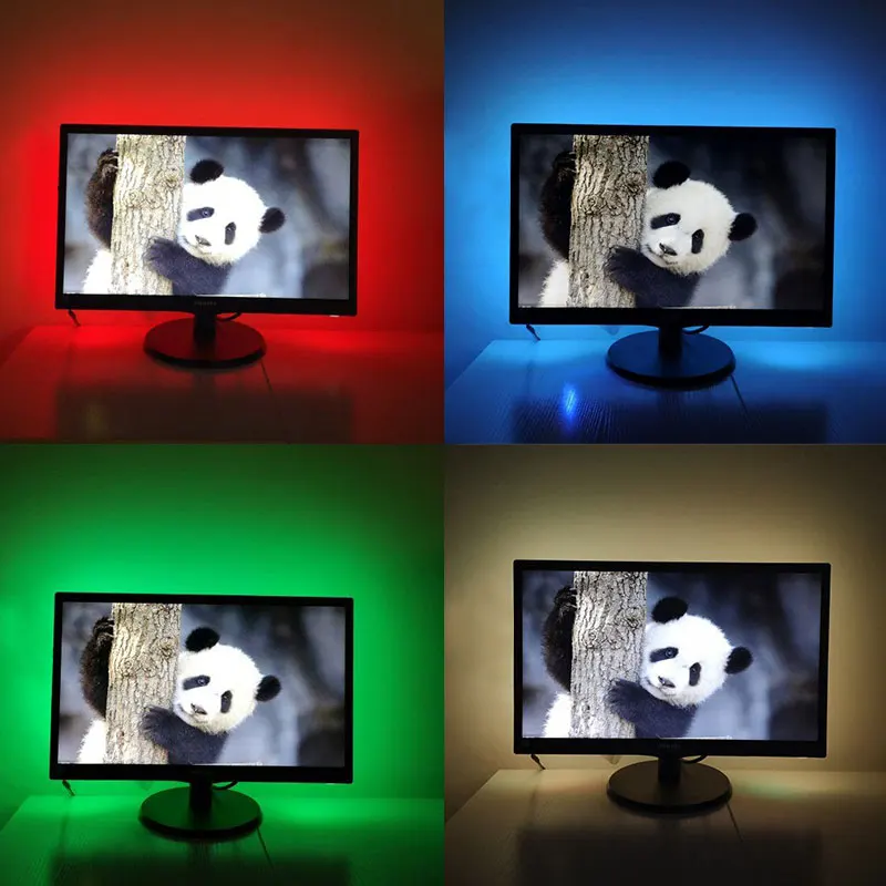 5 В USB RGB светодиодный светильник Гибкая PC 3528 50 см 1 м-5 м 5 в Светодиодная лента светильник s лампа диод ТВ Подсветка USB Ledstrip нет-Водонепроницаемый