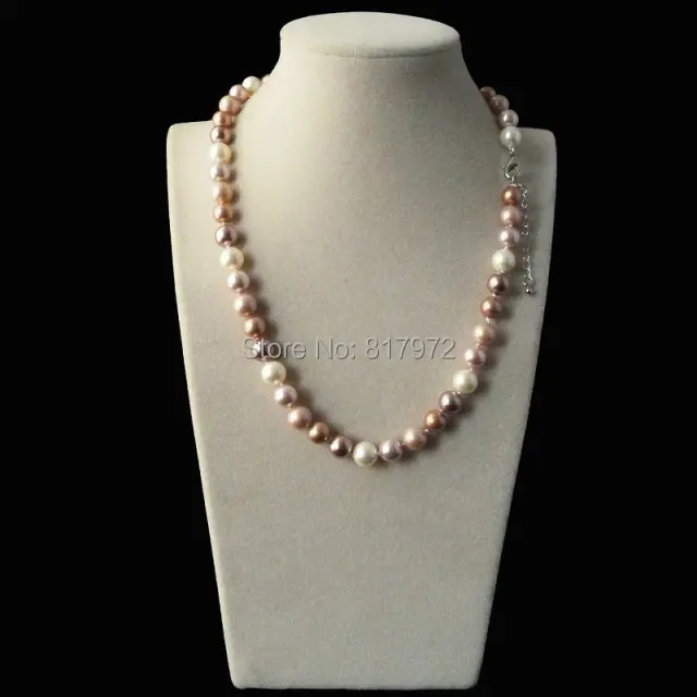 

Handmade Natural South Sea Shell Pearl Necklace Fashion Highlight AAA 8MM Bead Shining Pink Necklaces Gift for women Jewelry