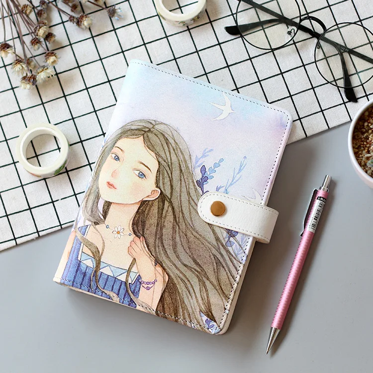 

A6 personal planner 6 holes rings has button snap only cover
