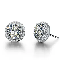 Великолепные 0.5Ct/шт прекрасные Алмазные Твердые 14 K серьги из белого золота шпильки для женщин 14 K золото нити серьги для леди