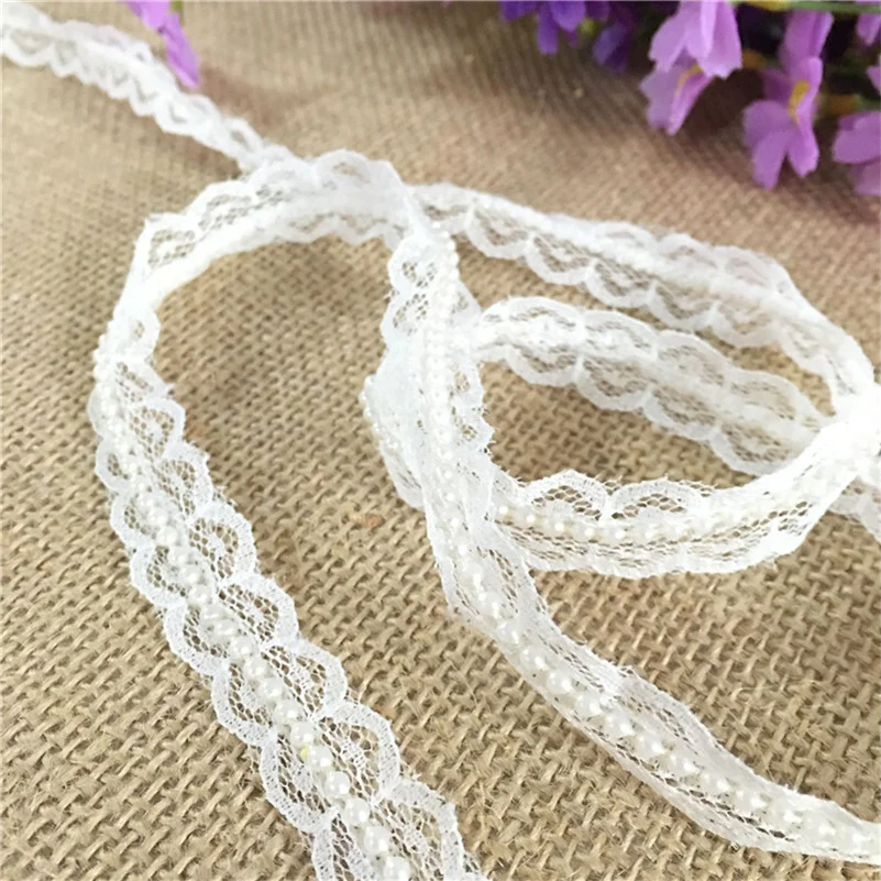 5m De Estilo Vintage 2cm Algodón Crochet Encaje ajuste del borde Lazo Blanco Boda De Coser