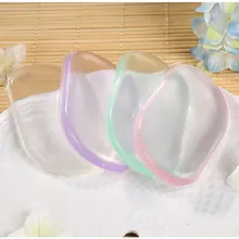 3 шт случайный цвет в форме листа прозрачные силиконовые косметическая губка пуховка BB крем красота инструмент