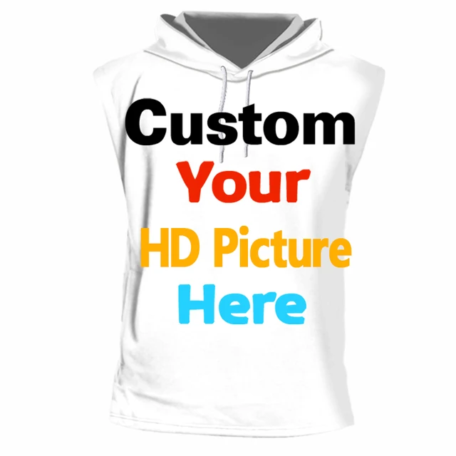 OGKB Customize Hooded Tank Top Men Customer Picture Custom Vest Cool 3d Print Your Own Design Singlet Clothes Summer Casual Tops DIY Customized