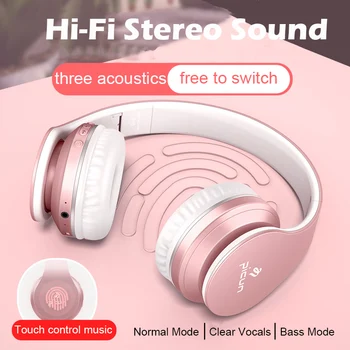 

Universal Noise Isolating, Lightweight Bluetooth Stereo Over-ear Headphones Headsets Rose Gold Earphones with Mic for iPhone
