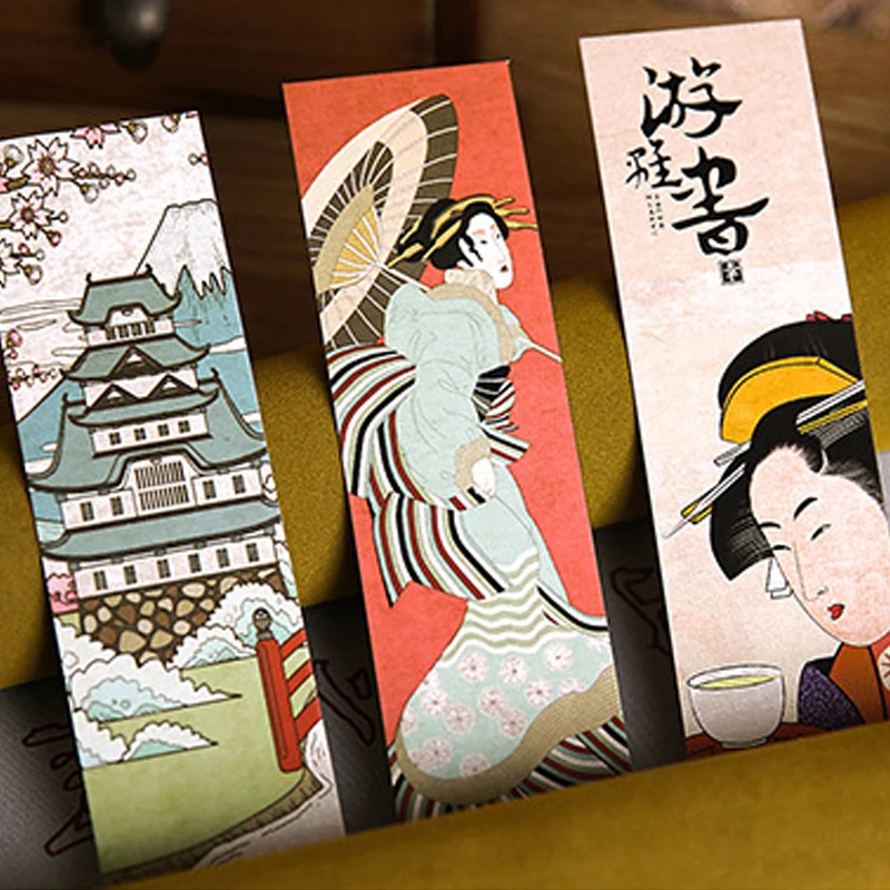 Paper Bookmark 30 Sheets/pack Vintage Japanese Style Book Marks For School Student