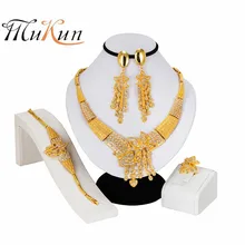 MUKUN 2019 di Modo Elegante Piazza Della Collana Set di Gioielli di Lusso Multi-colore di Cristallo Dubai Gioielli In Oro Da Cerimonia Nuziale Della Sposa Accessori(China)
