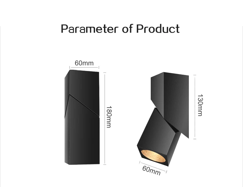 Square Surface Mounted LED Downlight Adjustable 7W 15W LED Ceiling Light Downlight Surface Spotlight 220V Lighting Fixtures