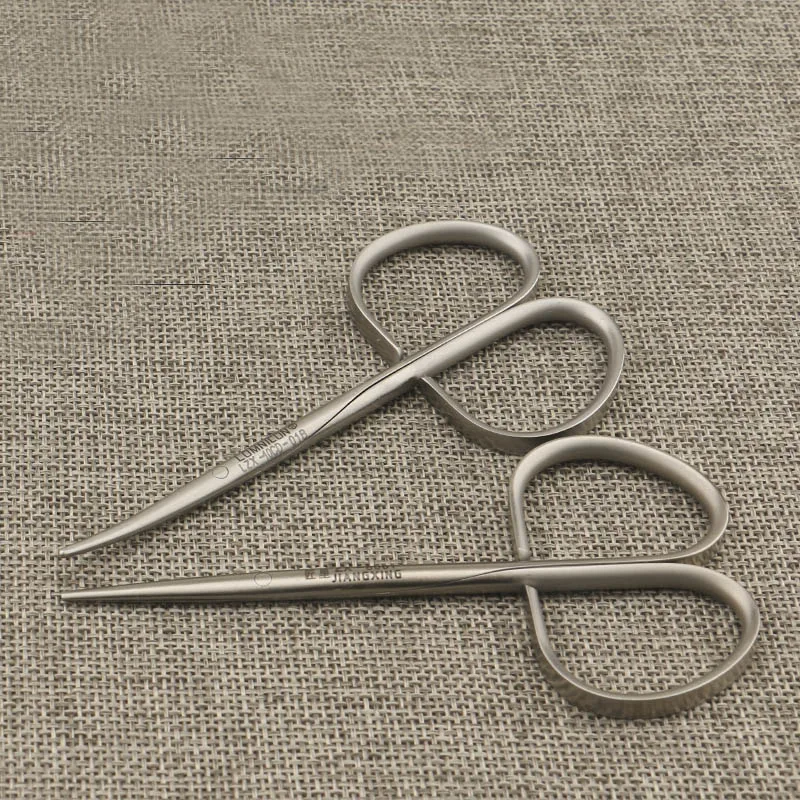 

ophthalmic operating scissors stainless steel Straight handle 10cm Twist handle saw - tooth scissors Medical tissue scissors