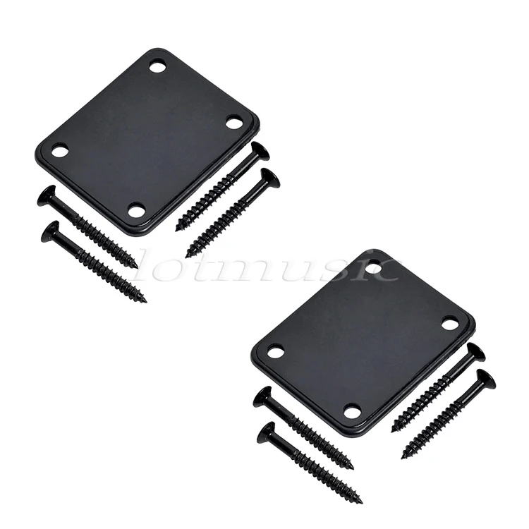 

2Pcs Black Neck Plate With Screw for ElectricTele Guitar Replacement