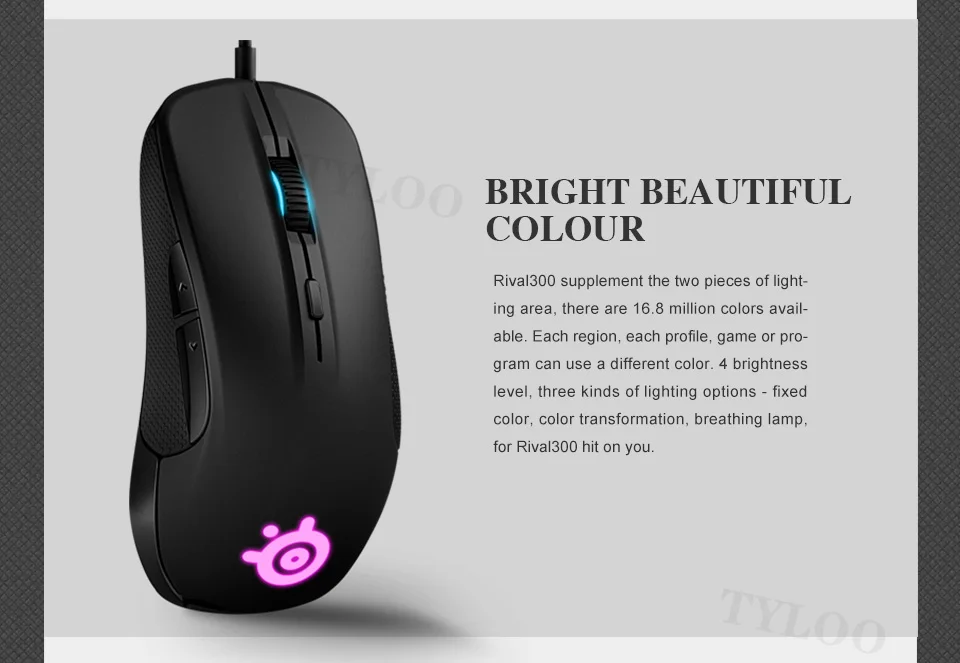 Оригинальная игровая мышь Steelseries Rival 300 CSGO Fade Edition с оптическим градиентом 6500CPI в розничной упаковке