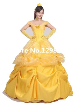 

Princess belle costume adult princess belle costume beauty and the beast costume cosplay halloween costumes with free petticoat