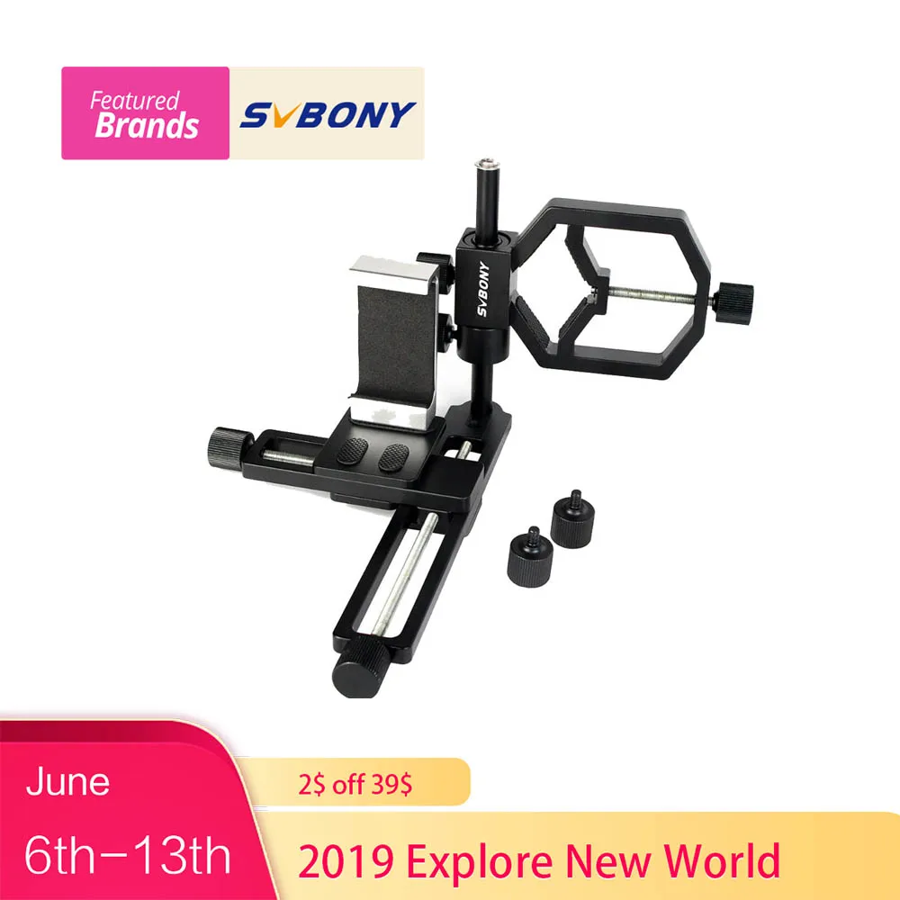 SVBONY Universal Stand Mount for Astronomy Telescope Mobile Phone Camera Metal Spotting Scope Binoculars Mount F9133