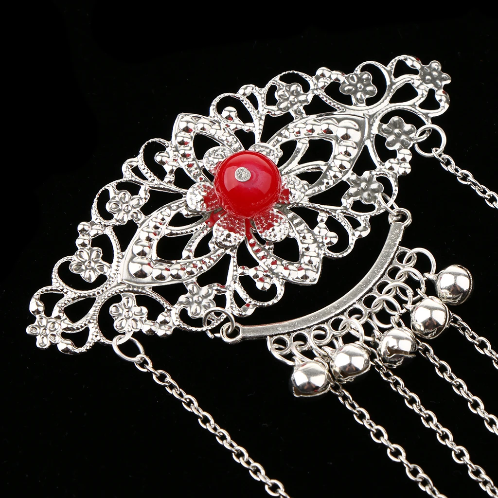 Womens Retro Traditional Chinese Wedding Floral Tassels Bells Hair Stick Chignon Chopsticks Headwear Jewelry