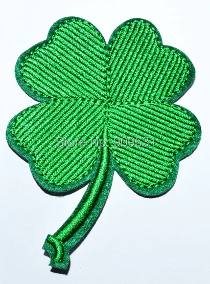 

FOUR LEAF CLOVER (SHAMROCK) EMBROIDERED iron on PATCH
