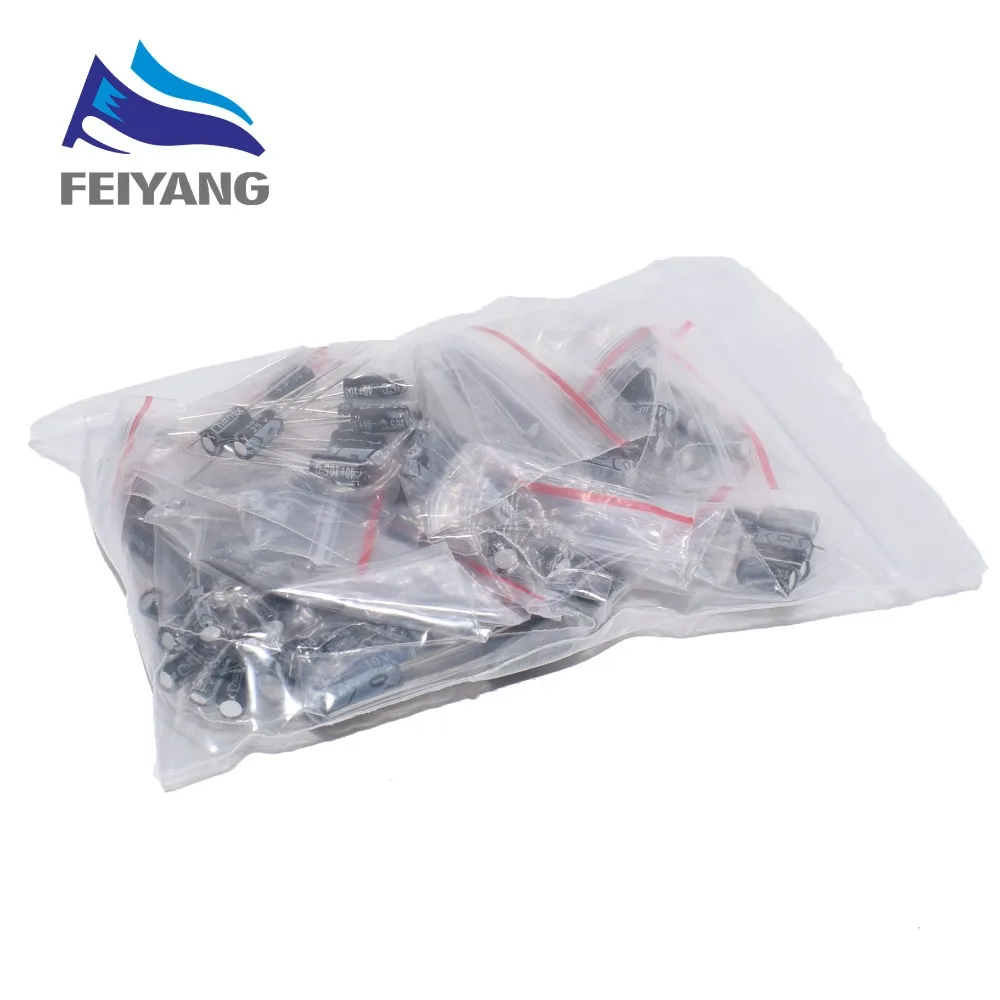 

SAMIORE ROBOT 1set of 120pcs 12 values 0.22UF-470UF Aluminum electrolytic capacitor assortment kit set pack Orginal best quality