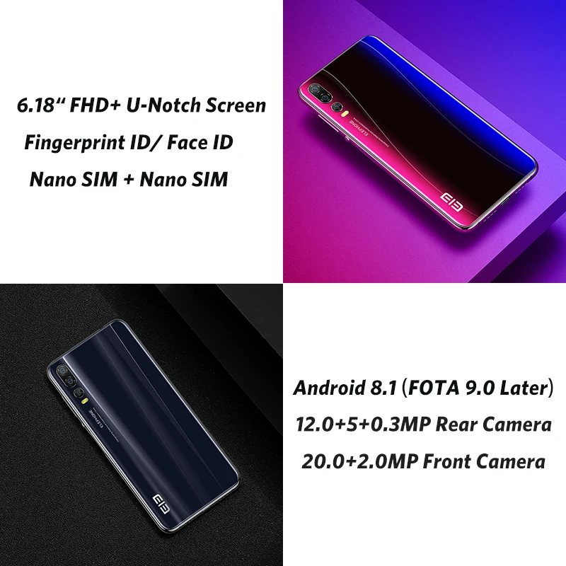 Elephone A5 6 ГБ 128 Гб мобильный телефон Android 8 1 MTK6771 Восьмиядерный 18 дюймов u образный