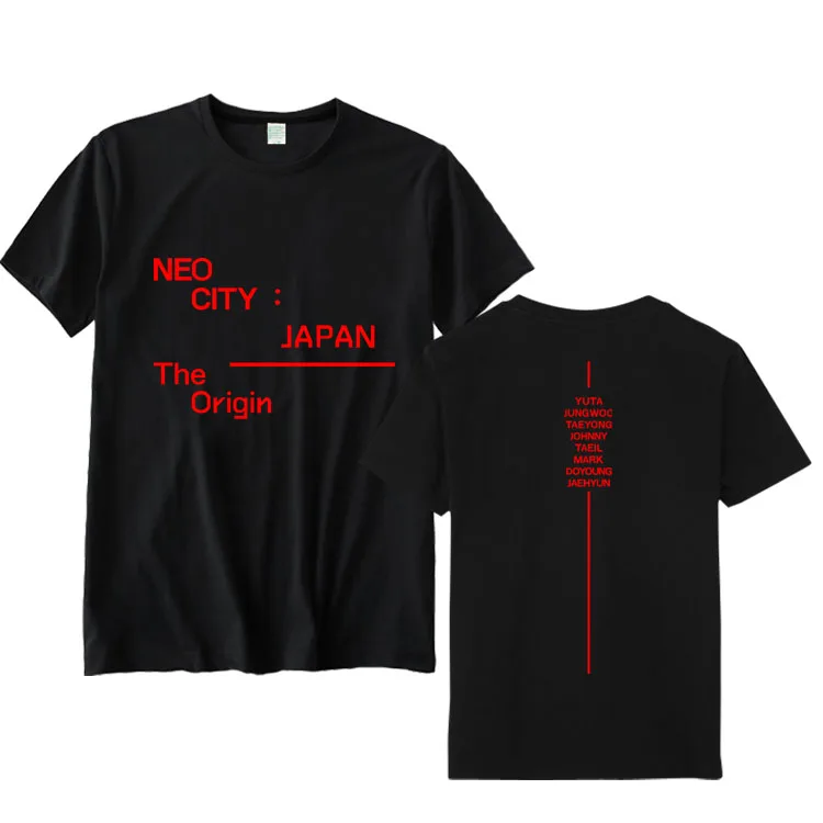 Летний стиль kpop nct 127 nct127 Нео город Япония все имя члена печать футболка с круглым вырезом унисекс короткий рукав Футболка