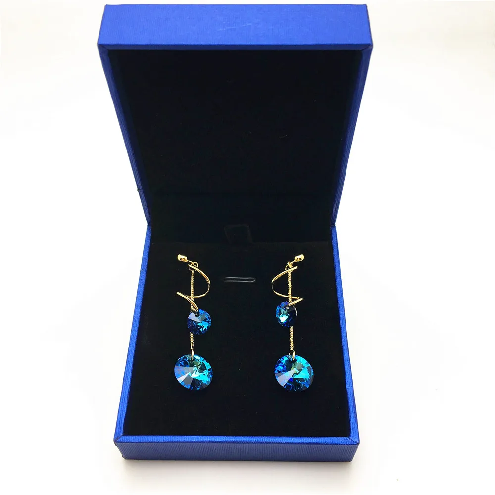 long spiral swarovski rivoli crystal bead earring for women01
