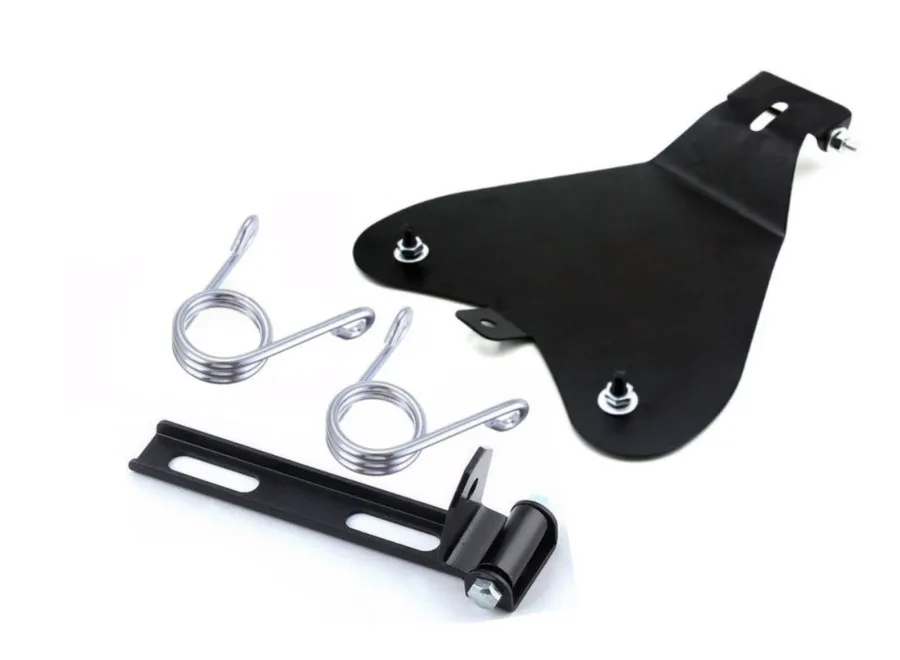 Black Leather Flame SOLO Seat Spring Bracket Seat Base Mount Kit Barrel Spring For Harley Sportster XL 883 1200 48 2004-2006 2010-2015