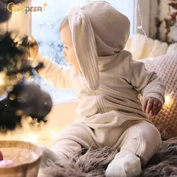 Одежда для новорожденных девочек и мальчиков пижамы хлопок детские пижамы Playsuit 2019 Весна Пасхальный наряды кролика 3D уха одежда