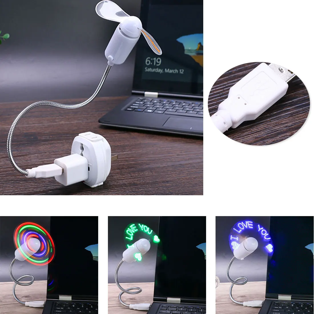 Гибкий USB вентилятор для гаджетов свет может перепрограммировать любые
