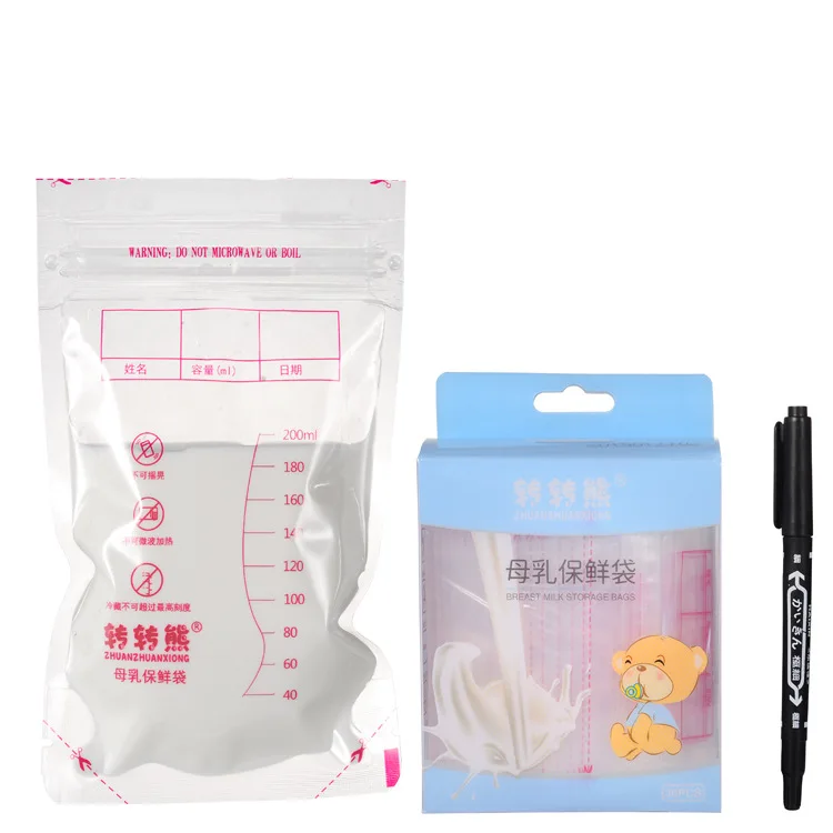 

30 pieces/bag Baby Food Storage 200ml Disposable Practical and convenient breast milk Freezer Bags Breast milk storage bag
