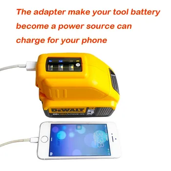 

New DCB090 DCB184 12V/20V Max USB Power Source for Dewalt DCB090 Cordless Power USB Charger