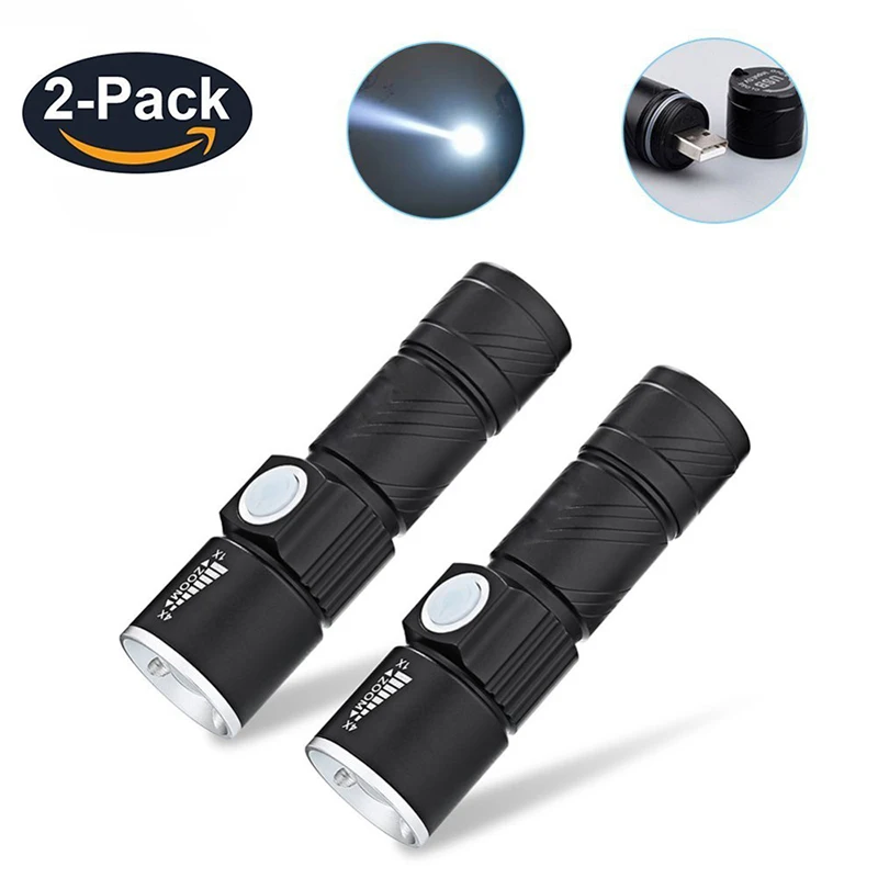 

USB Inside Battery Cree XML-Q5 Powerful Led Flashlight Portable Light Rechargeable Tactical LED Torches Zoom Flashlight